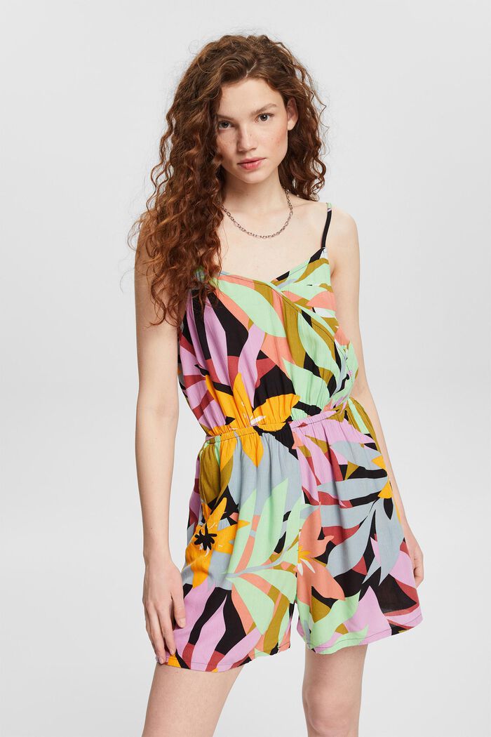 Colourfully patterned playsuit, BLACK, detail image number 0