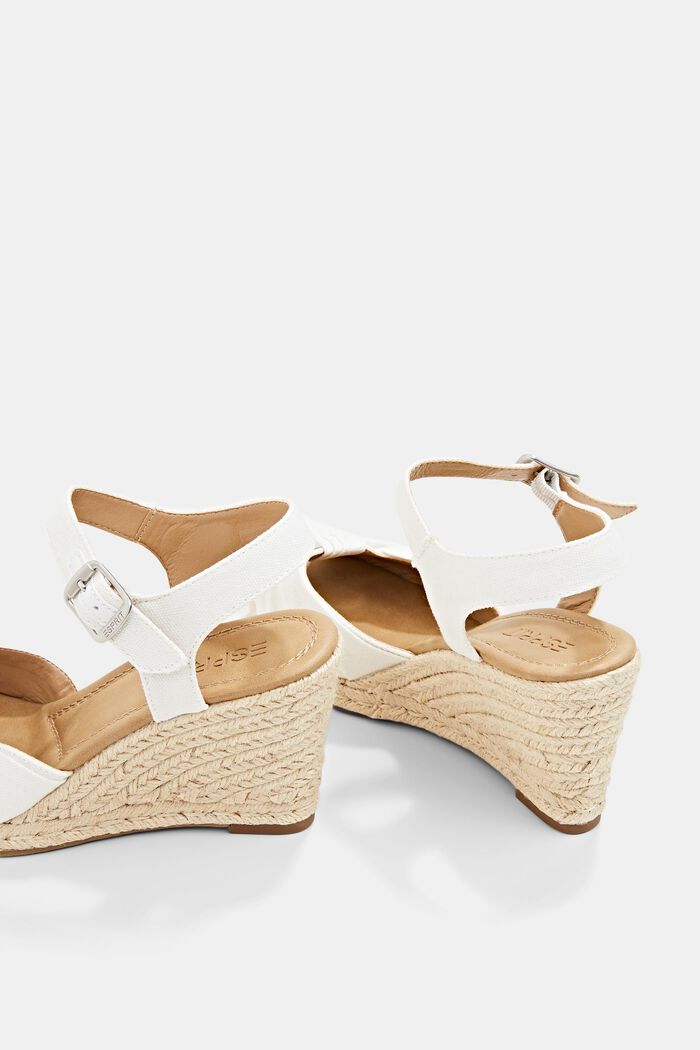 Wedge heel sandals with knot detail, OFF WHITE, detail image number 5