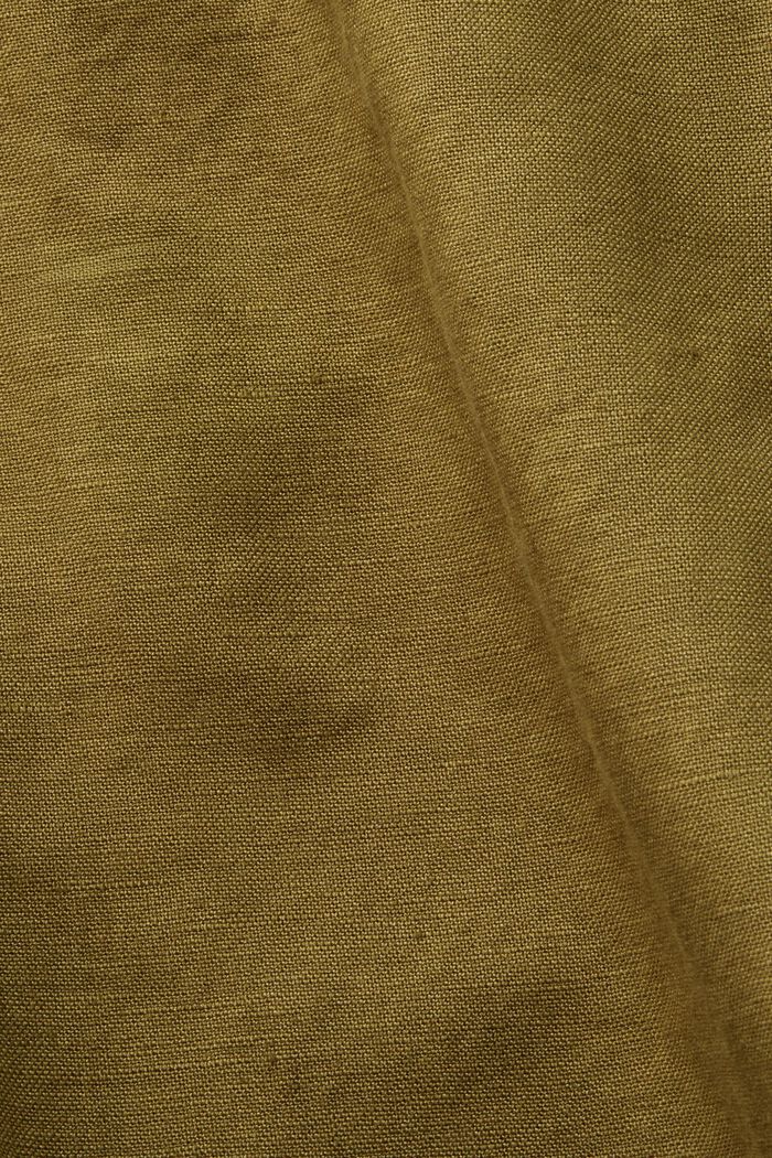 Cotton-Linen Bermuda Shorts, OLIVE, detail image number 6