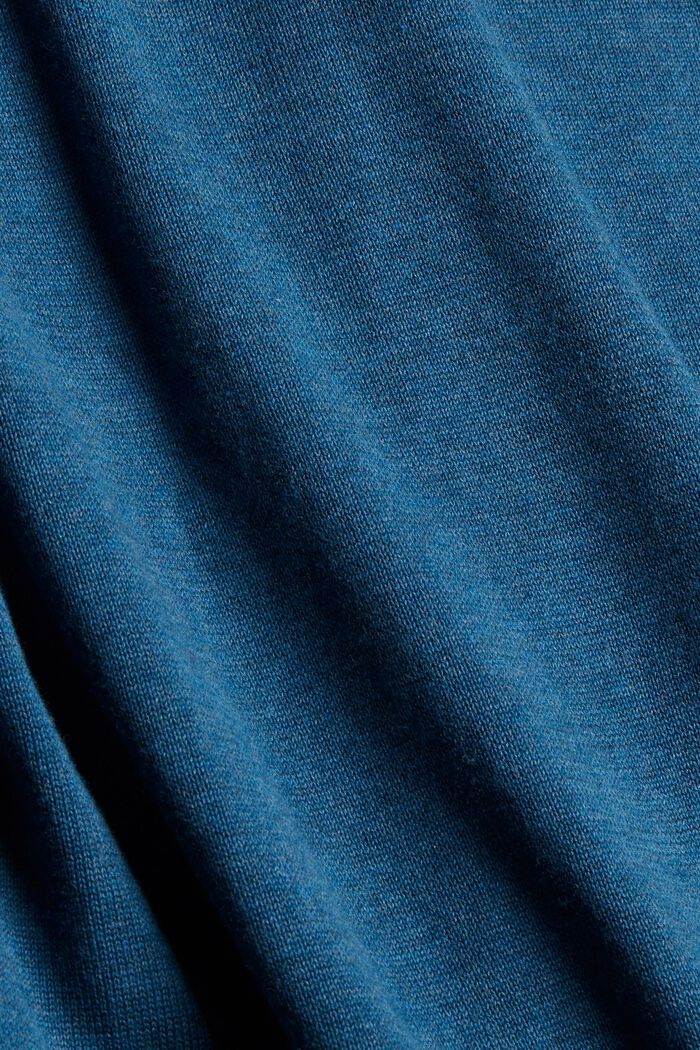 V-neck jumper made of 100% pima cotton, PETROL BLUE, detail image number 4