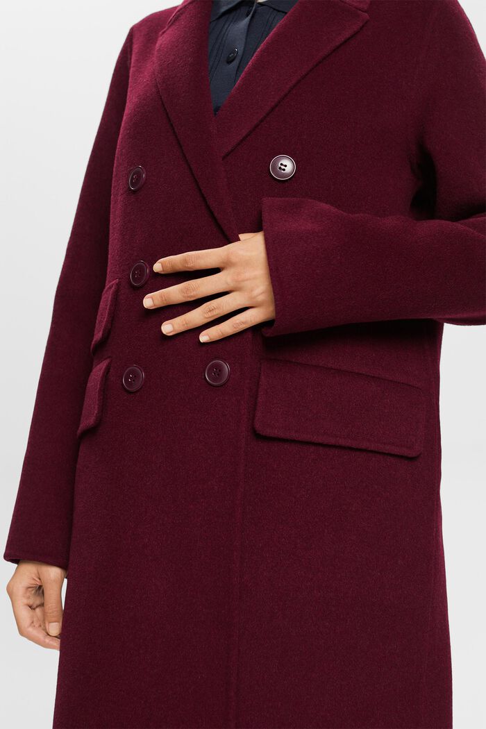 Recycled: wool blend coat, AUBERGINE, detail image number 1