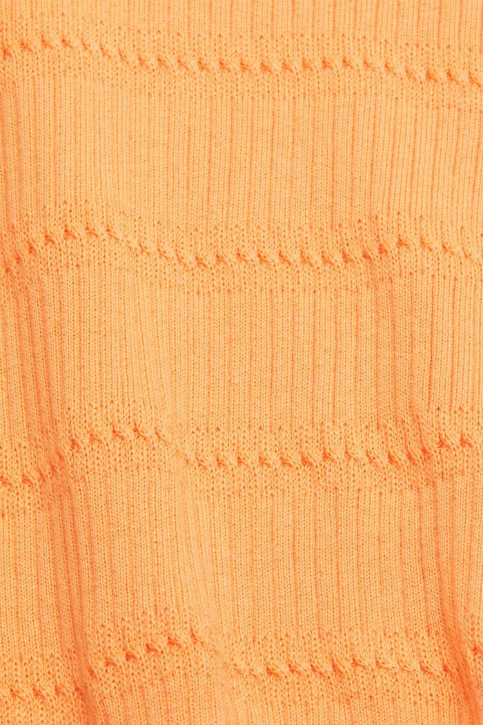 Knit Short-Sleeve Sweater, PASTEL ORANGE, detail image number 5
