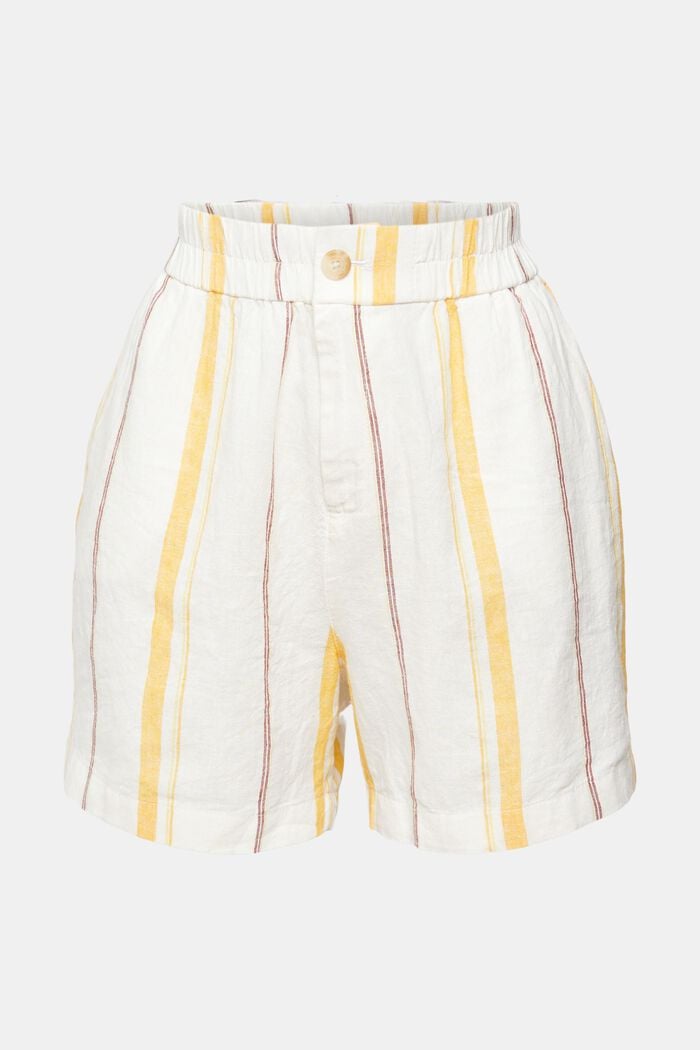 Linen blend shorts, OFF WHITE, detail image number 7