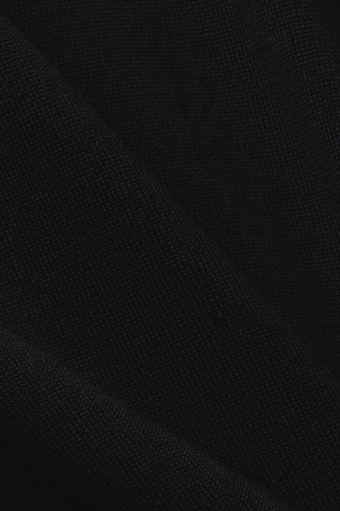 Wool Crewneck Sweater, BLACK, detail image number 6