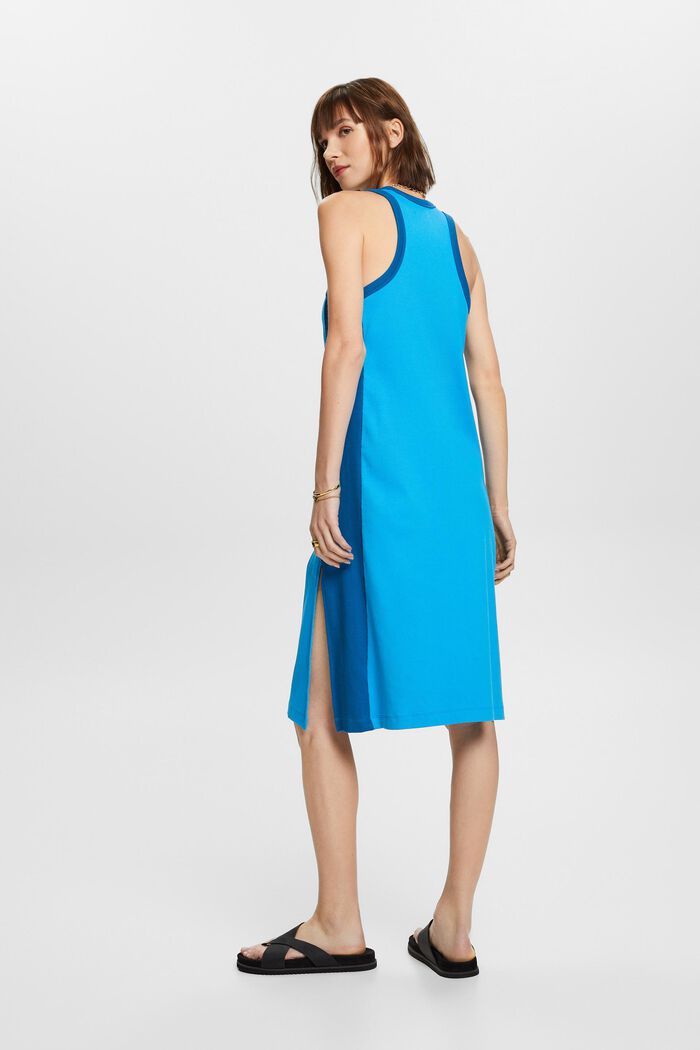 Ribbed jersey midi dress, stretch cotton, BLUE, detail image number 3