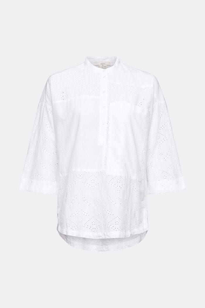 Oversized blouse with broderie anglaise