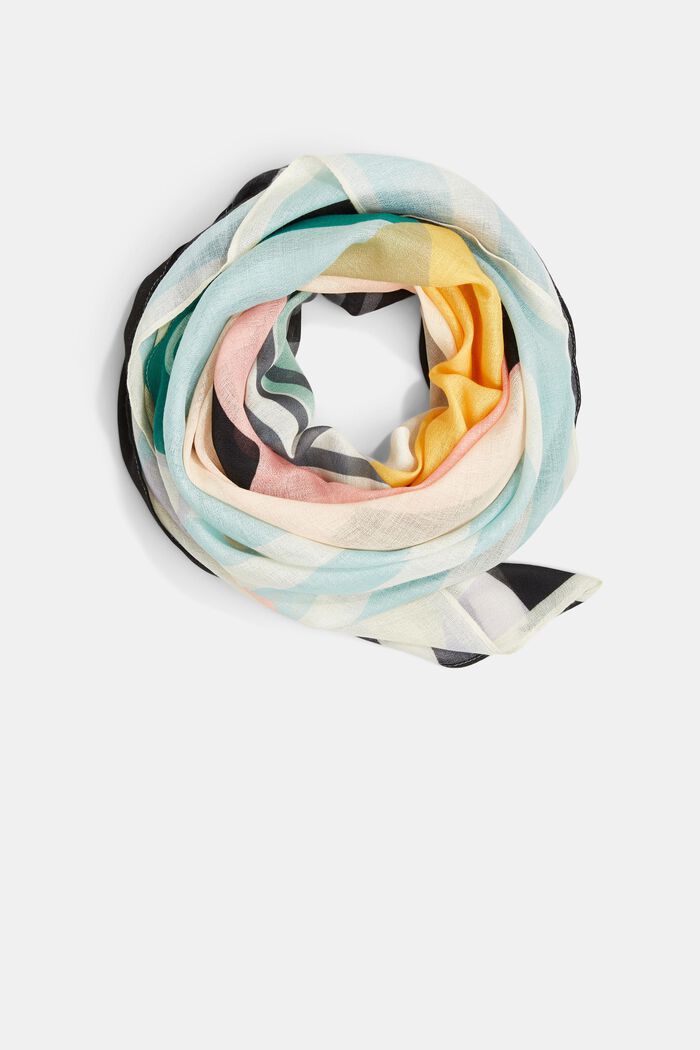 Scarf with a geometric pattern, PASTEL GREEN, detail image number 0