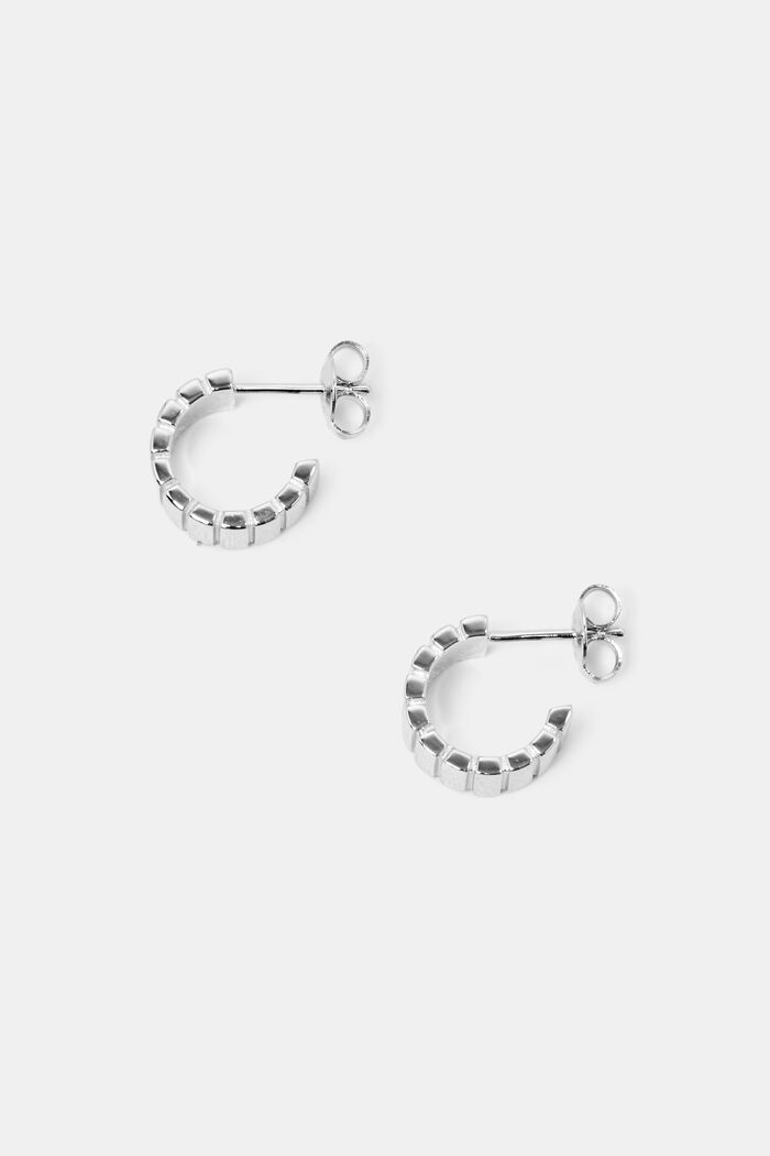Small hoop earrings, sterling silver, SILVER, detail image number 0