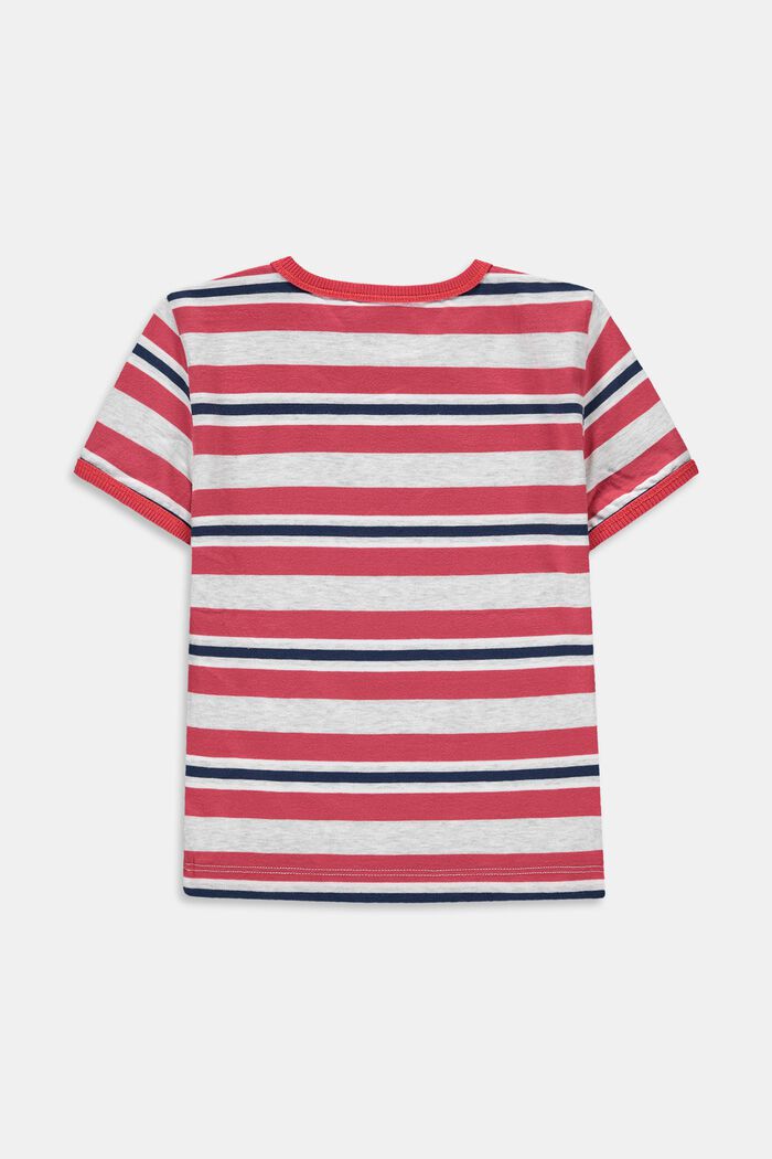 Striped T-shirt, 100% cotton, GARNET RED, detail image number 1
