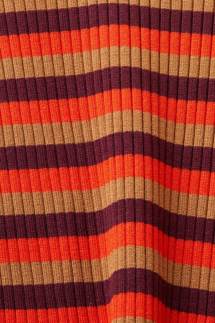 Striped Rib-Knit Top, BRIGHT ORANGE, detail image number 5