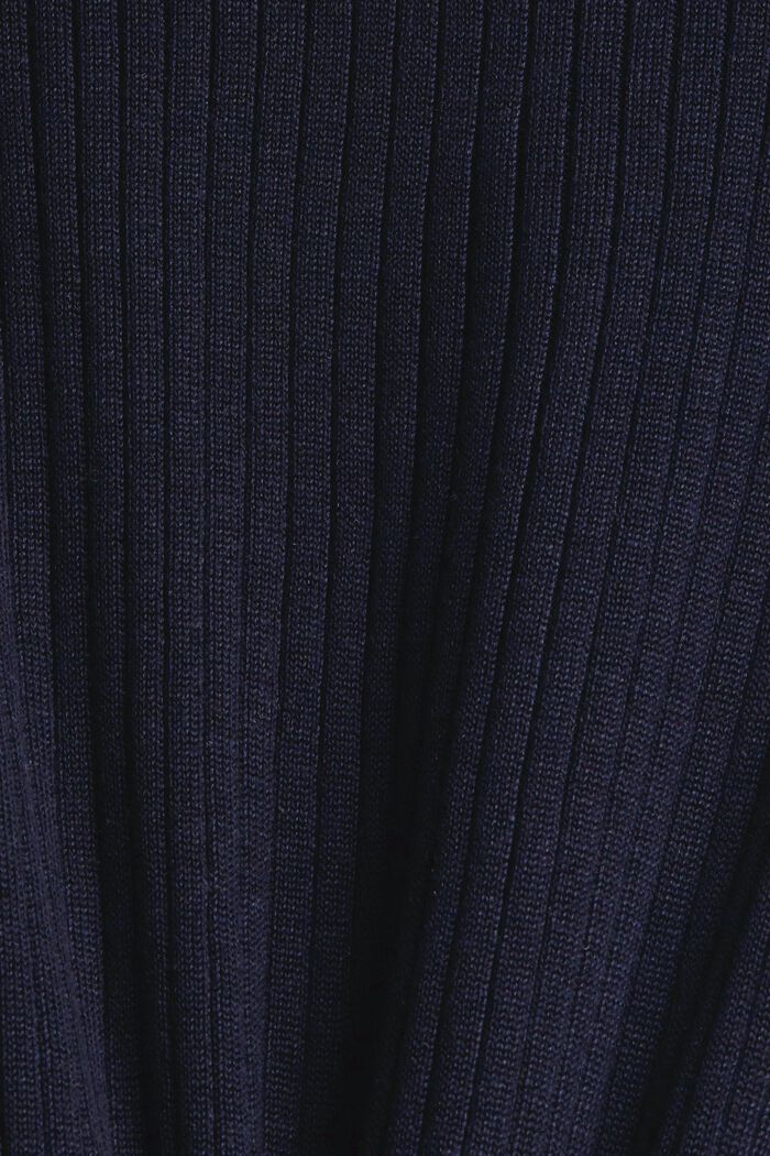 Wool blend: jumper with a turn-down collar, NAVY, detail image number 4