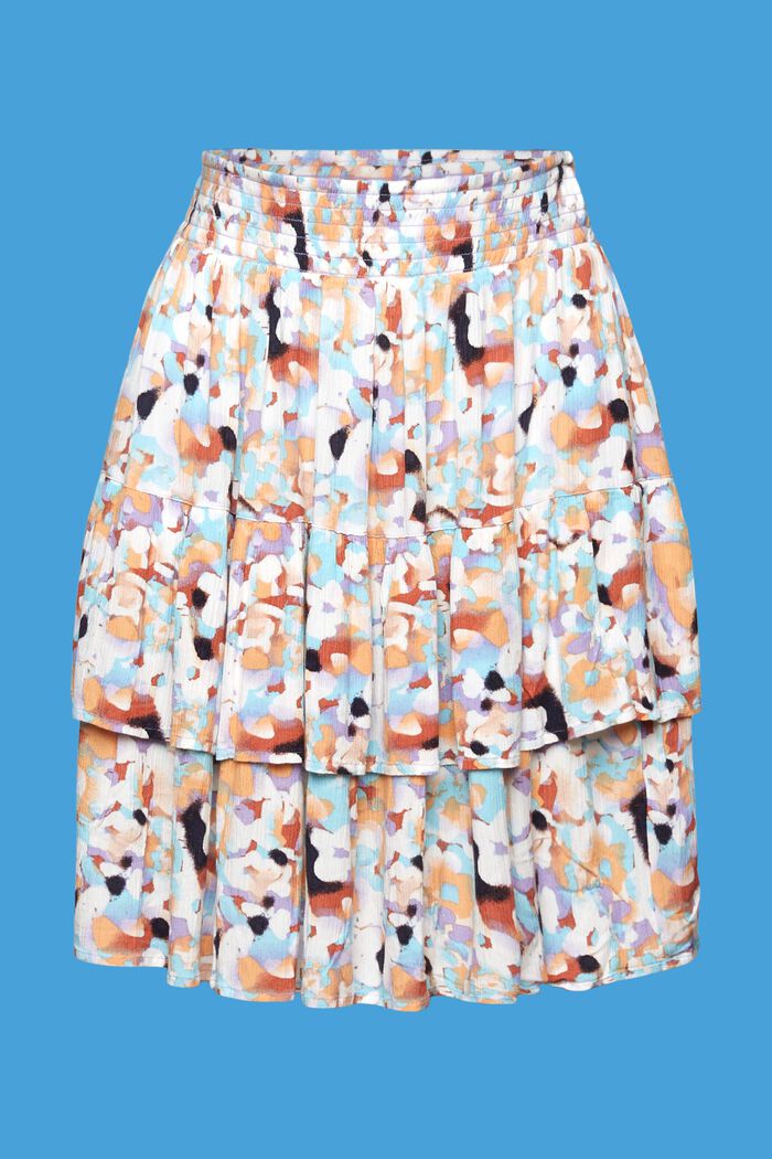 Textured floral mini skirt, PURPLE, detail image number 7