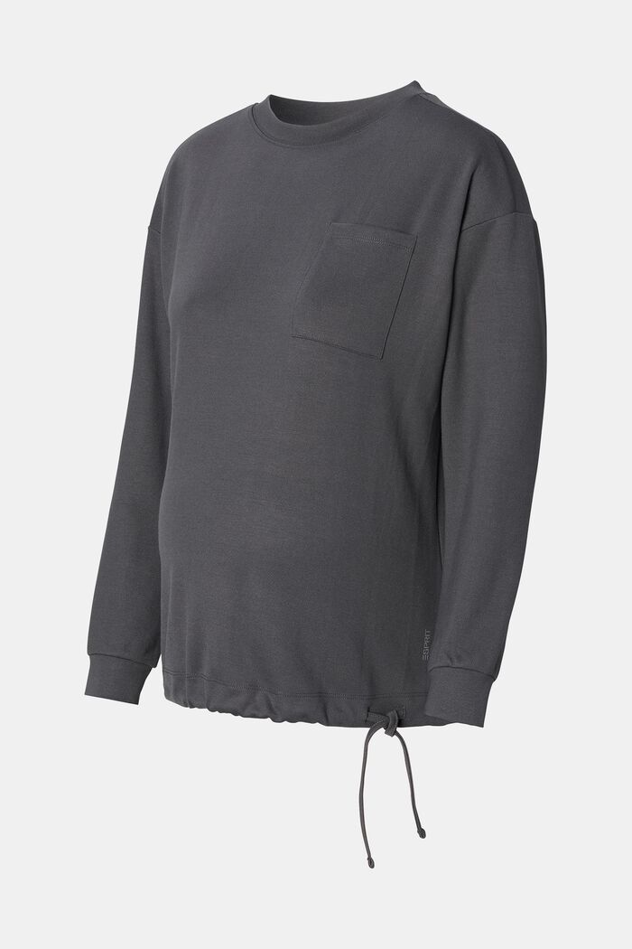 Made of recycled material: drawstring sweatshirt, CHARCOAL GREY, overview