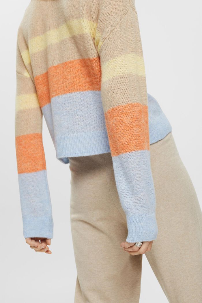 Striped knitted jumper, LIGHT TAUPE, detail image number 2