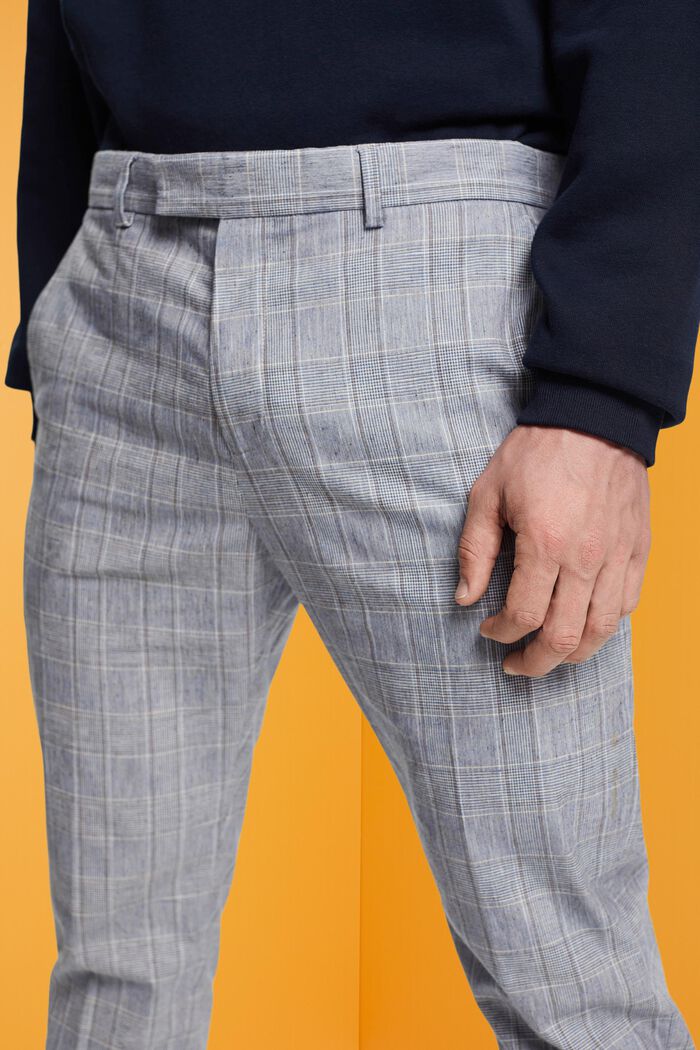 Slim fit chequered suit trousers, LIGHT BLUE, detail image number 2