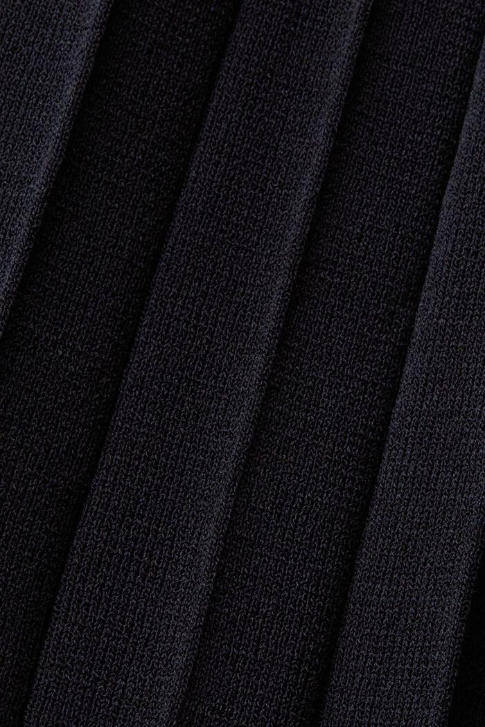 Pleated and sleeveless maxi dress with crewneck, BLACK, detail image number 6