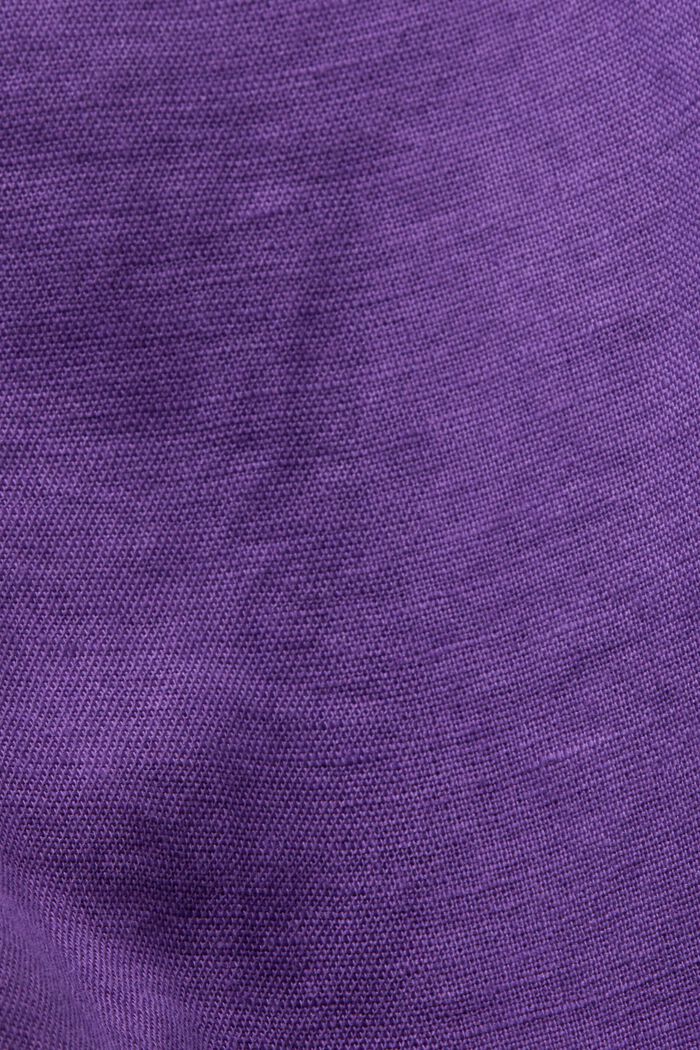 Linen-Cotton Blend Shirt, PURPLE, detail image number 4