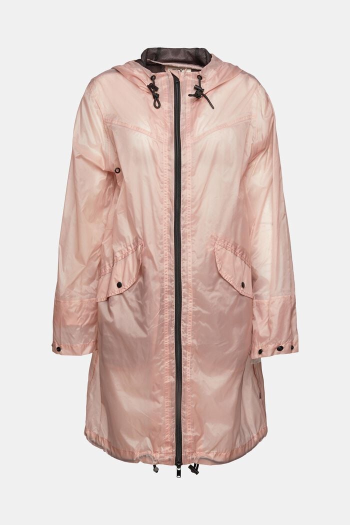 Transparent raincoat with hood, DUSTY NUDE, detail image number 7