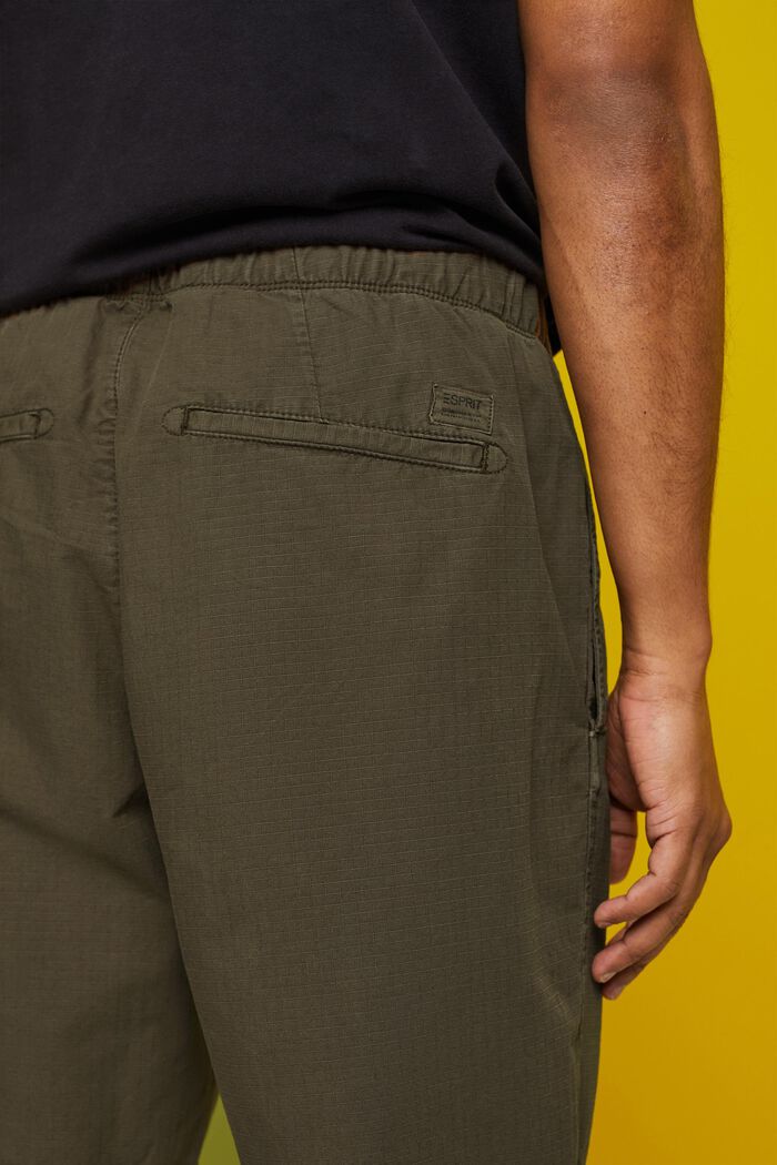 Shorts with a drawstring belt, KHAKI GREEN, detail image number 4