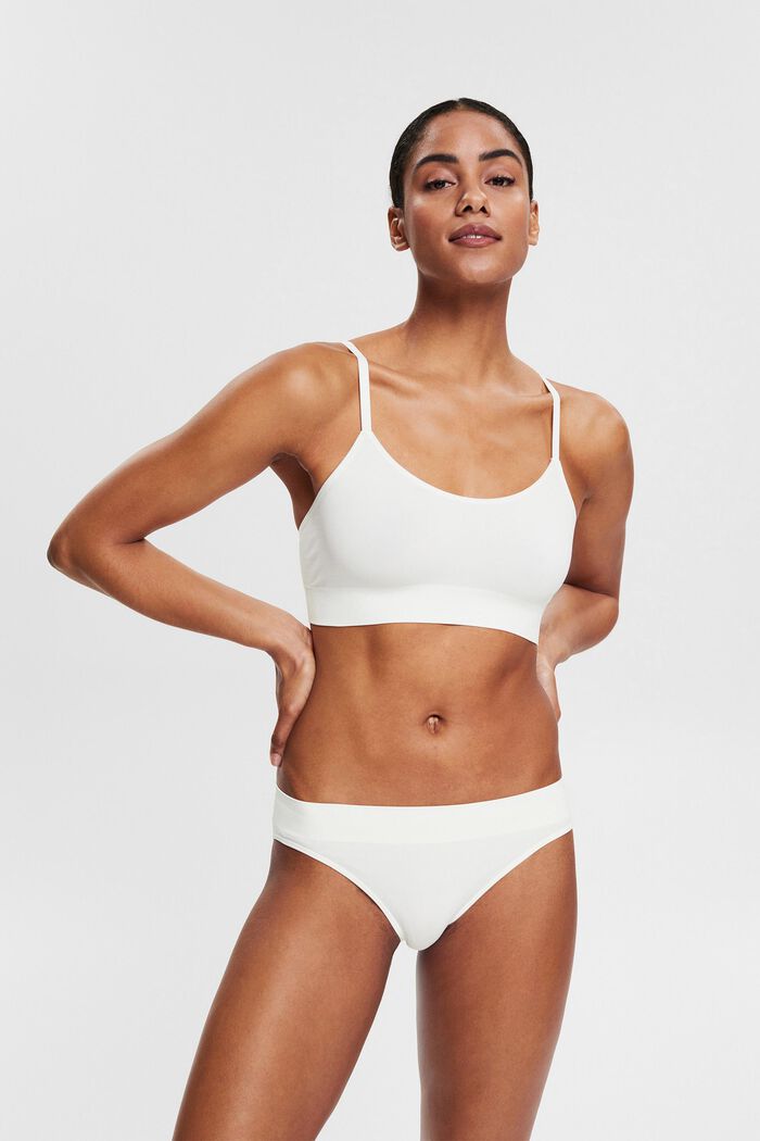 Recycled: unpadded, virtually seamless bra, OFF WHITE, detail image number 2