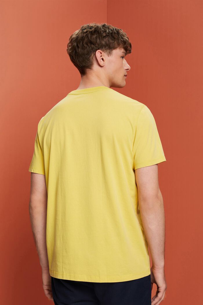 Garment-dyed jersey t-shirt, 100% cotton, DUSTY YELLOW, detail image number 3