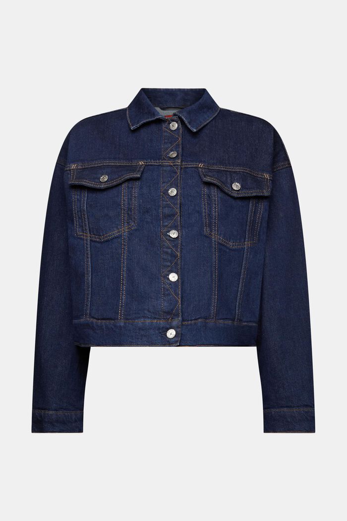 Premium jeans trucker jacket, BLUE RINSE, detail image number 6