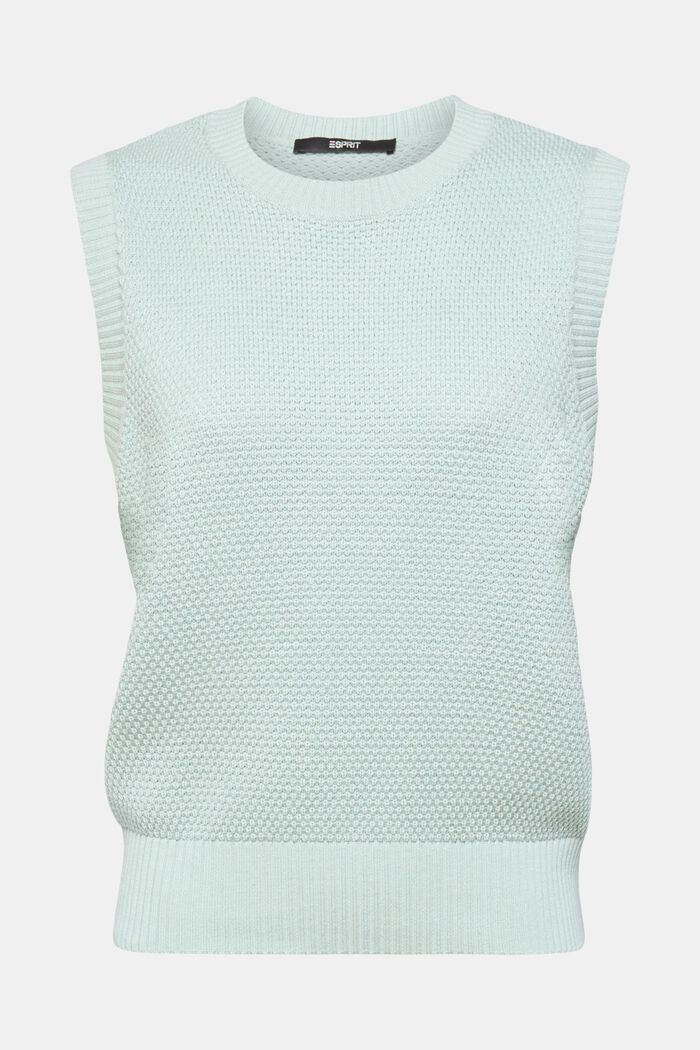Sleeveless jumper, cotton blend, LIGHT AQUA GREEN, detail image number 6