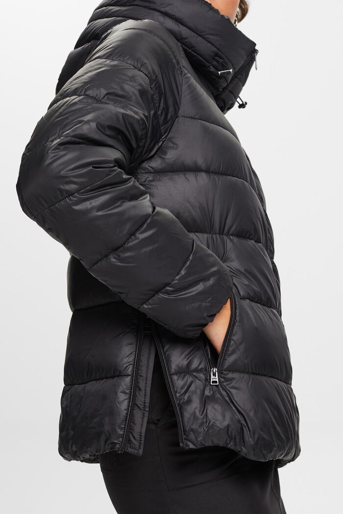Hooded Puffer Jacket, BLACK, detail image number 4