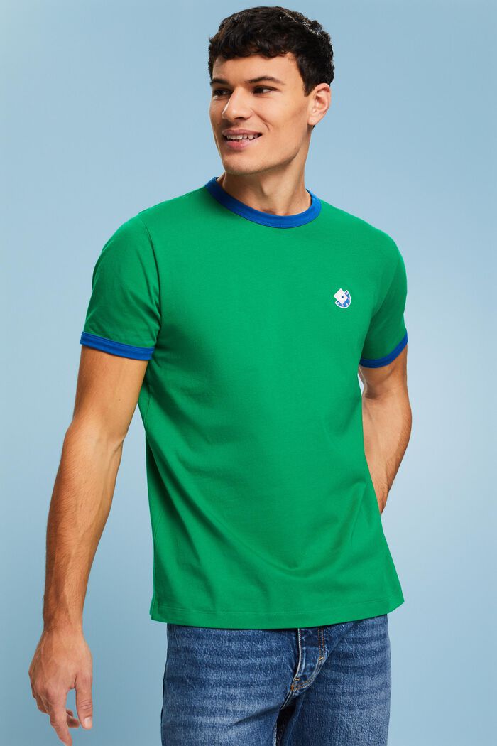 Logo Crewneck Cotton T-Shirt, GREEN, detail image number 0