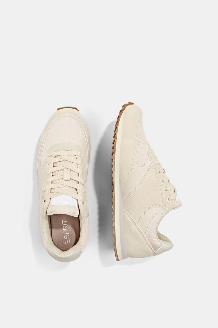 Trainers in mixed materials, CREAM BEIGE, detail image number 1