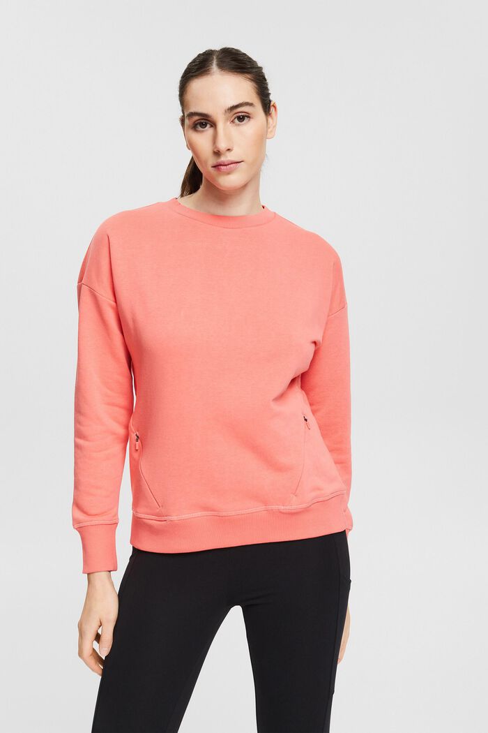 Made of recycled material: sweatshirt with zip pockets, CORAL, detail image number 0