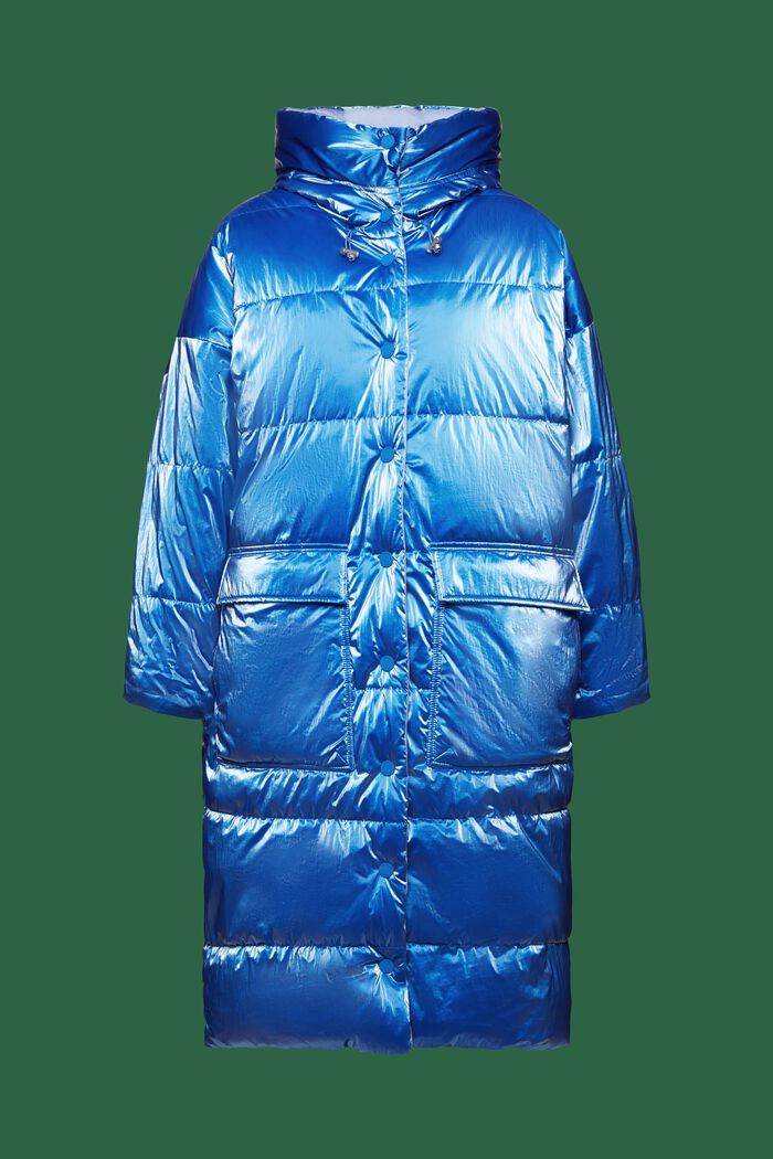 Reversible Long Puffer Coat, BRIGHT BLUE, detail image number 7