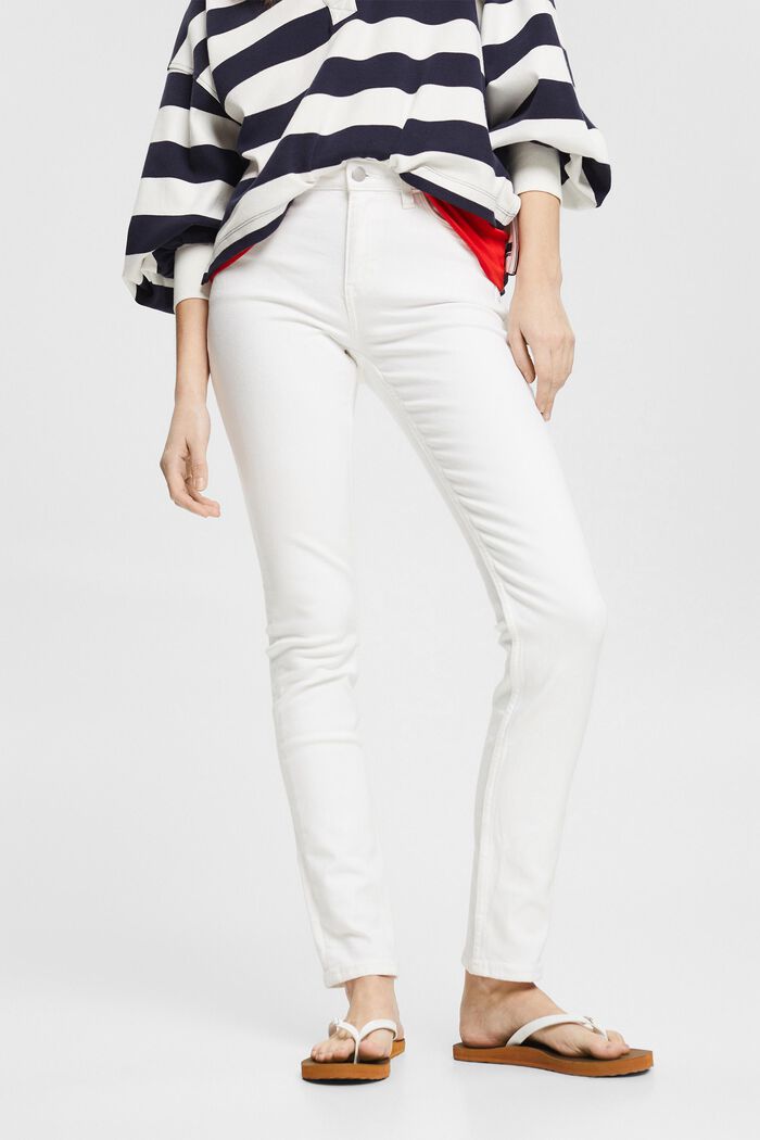 Slim-fit stretch jeans, WHITE, detail image number 0