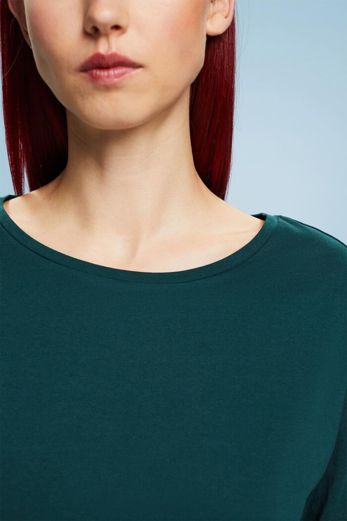 Round Neck Top, EMERALD GREEN, detail image number 3