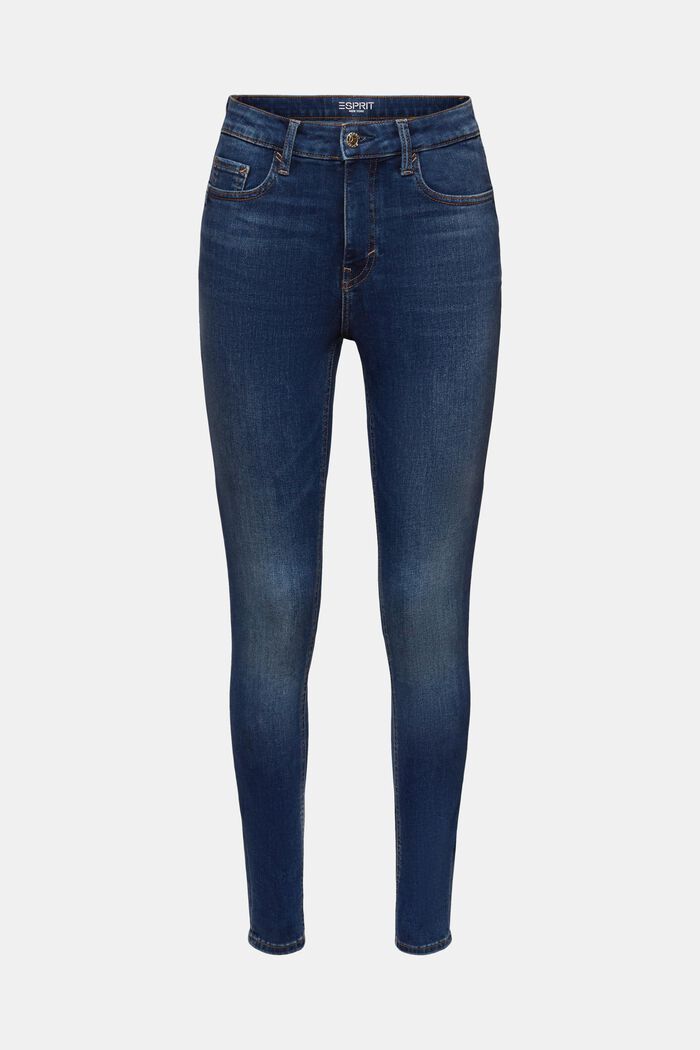 Recycled: high-rise skinny fit stretch jeans, BLUE LIGHT WASHED, detail image number 7