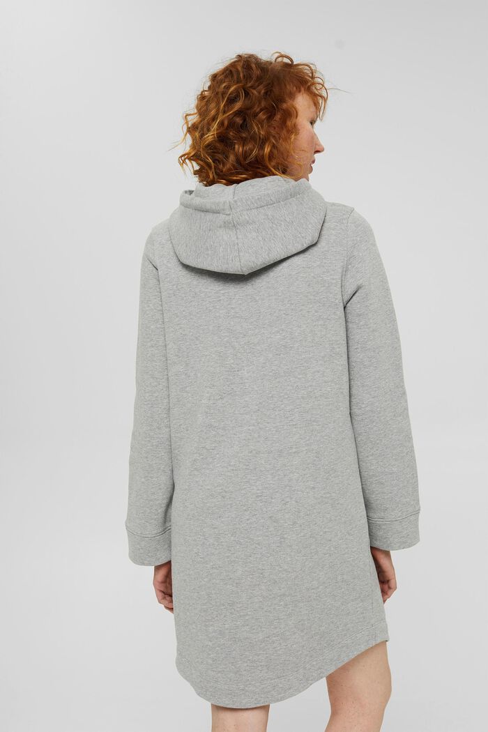 Sweatshirt dress with a hood made of blended organic cotton, MEDIUM GREY, detail image number 2