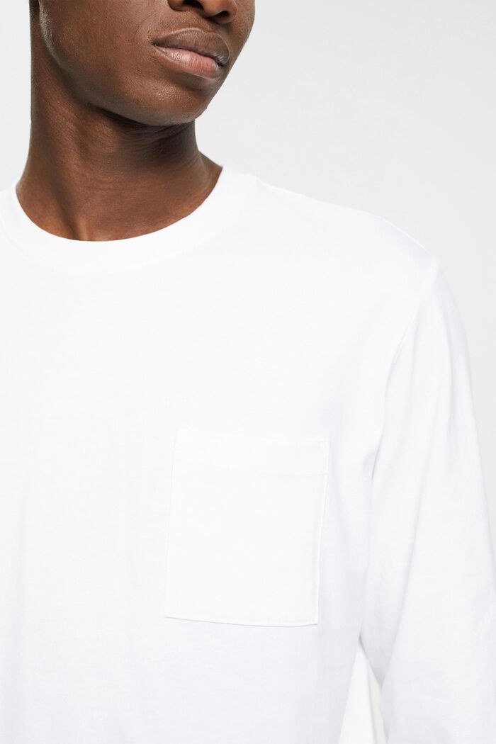 Jersey long sleeve, 100% cotton, WHITE, detail image number 0