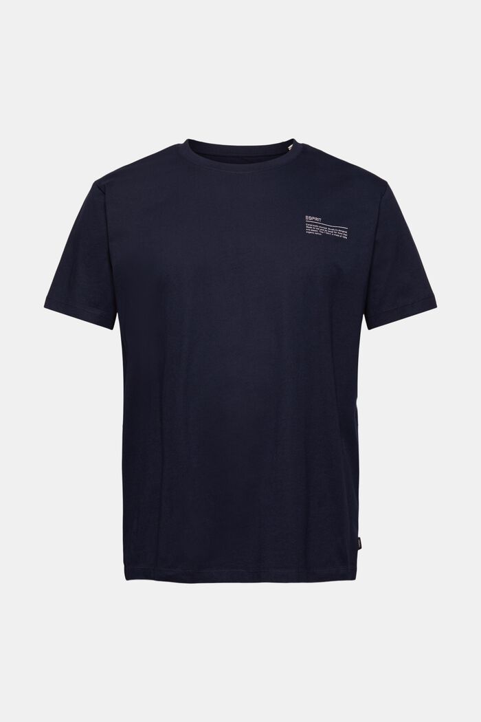 Jersey T-shirt with a print, 100% organic cotton, NAVY, overview