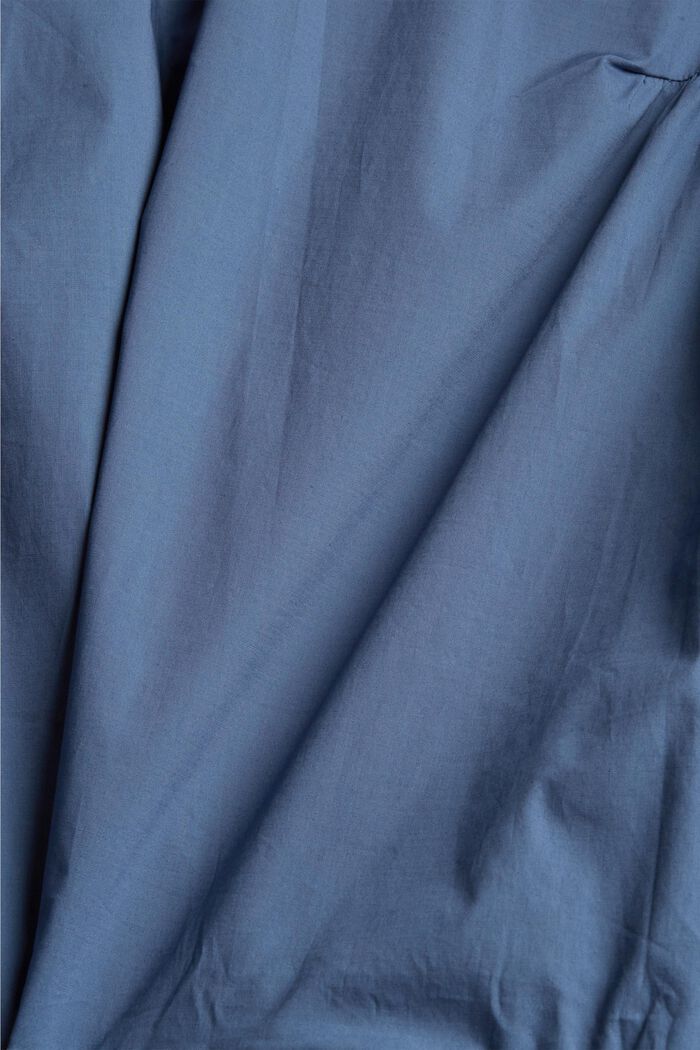 Frill detail cotton dress, GREY BLUE, detail image number 4