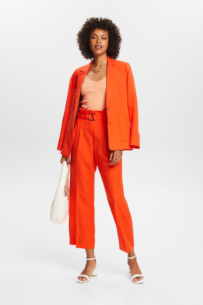 Mix and Match Cropped High-Rise Culotte Pants, BRIGHT ORANGE, detail image number 5