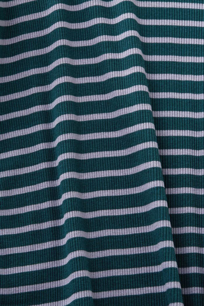 Striped Long-Sleeve Turtleneck, EMERALD GREEN, detail image number 5
