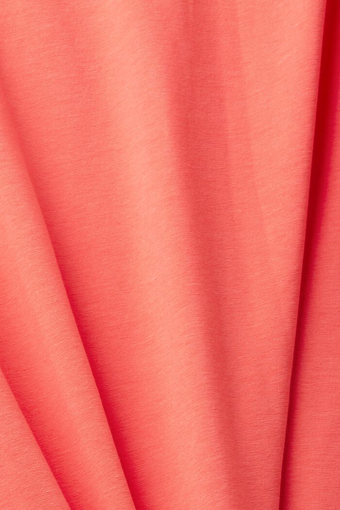 T-shirt with a breast pocket in blended cotton, CORAL, detail image number 4