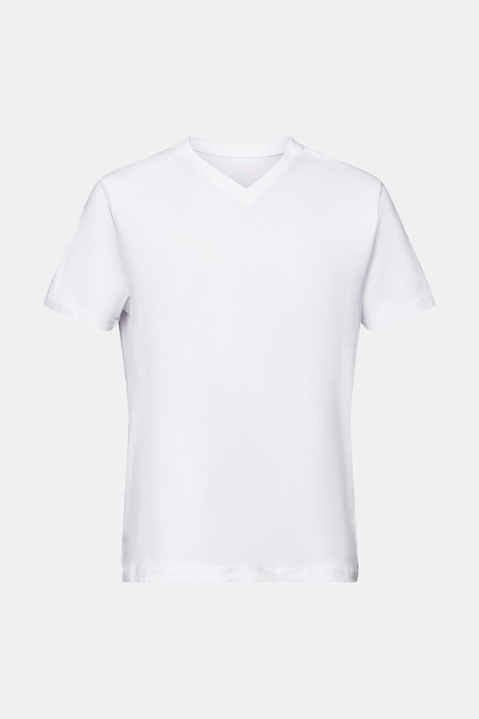 Organic Cotton V-Neck T-Shirt, WHITE, detail image number 6