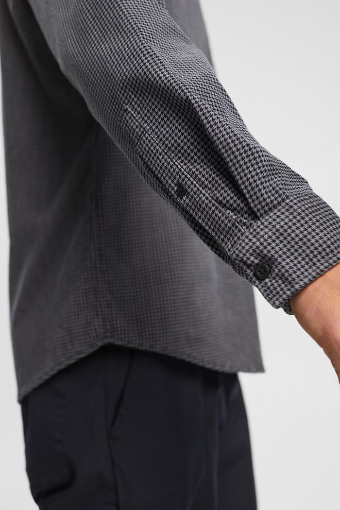 Corduroy shirt with houndstooth pattern, BLACK, detail image number 2