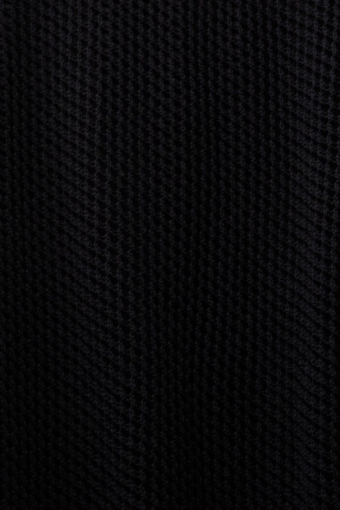 Logo Mesh Boat Neck Sweater, BLACK, detail image number 5