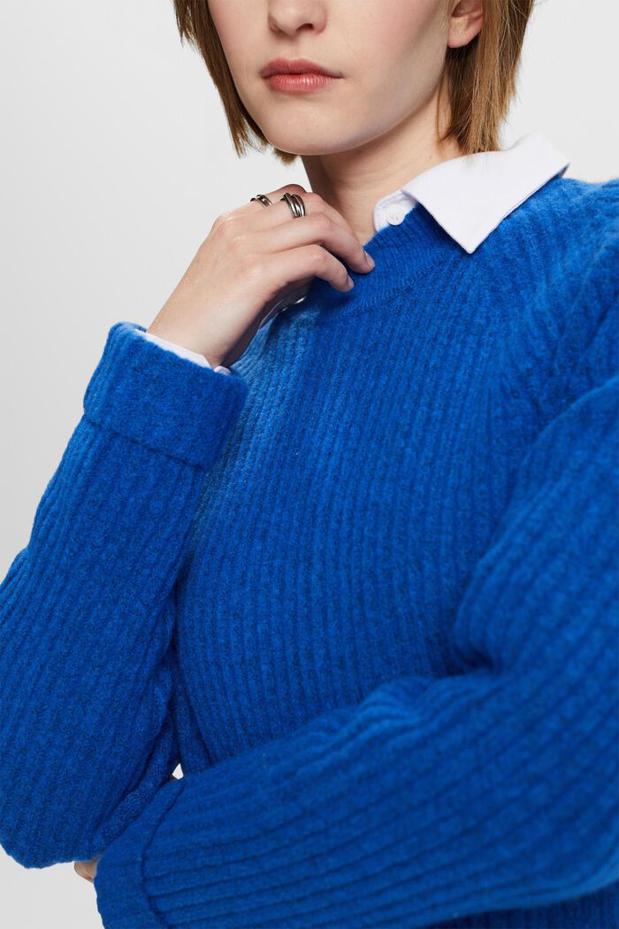 Rib-Knit Mini Dress, BRIGHT BLUE, detail image number 2