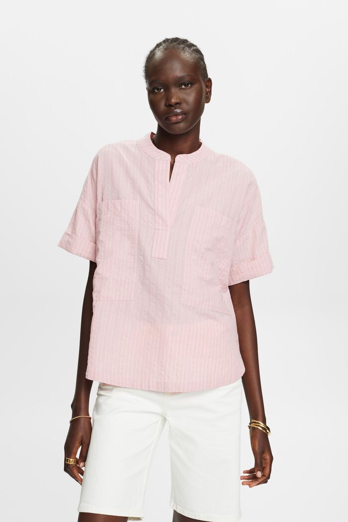 Striped oversized blouse, OLD PINK, detail image number 0