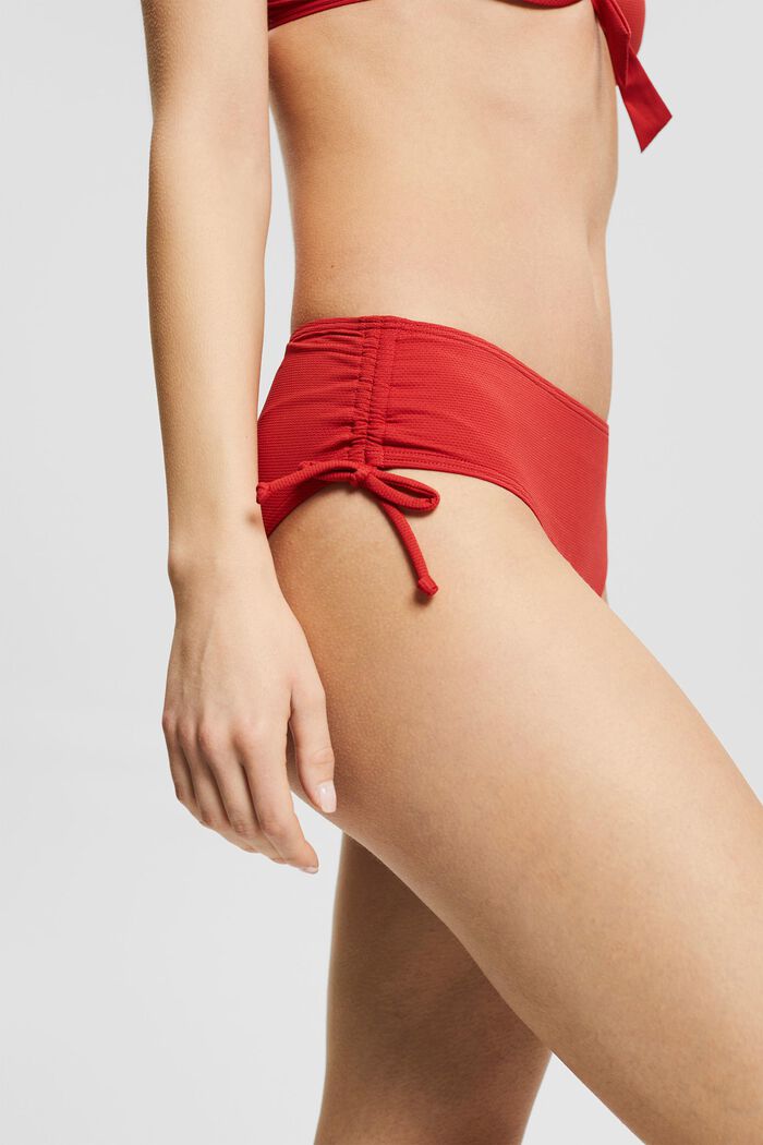 Made of recycled material: bikini briefs with texture, RED, detail image number 0