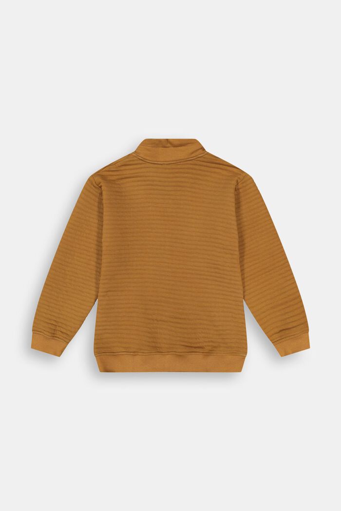 Zip-up sweatshirt in blended cotton, RUST BROWN, detail image number 1