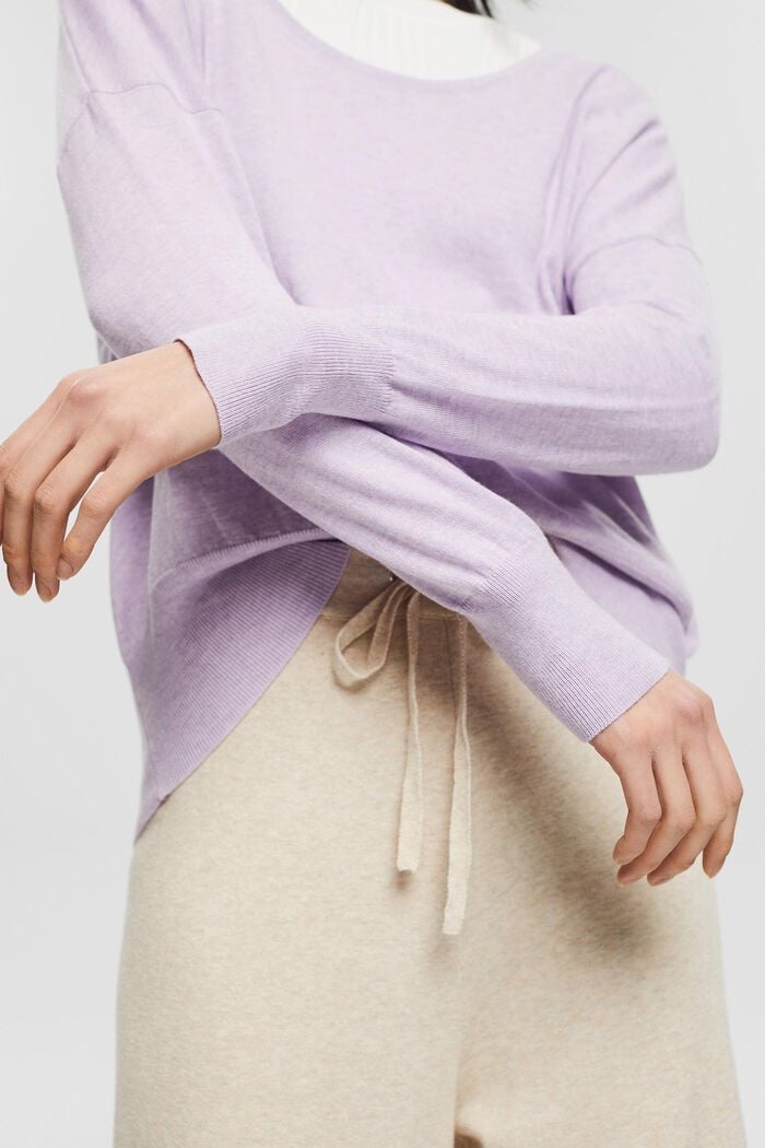 Knitted cotton jumper, LILAC, detail image number 2